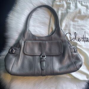 Women Cole Haan tan pebble leather Shoulder Bag
